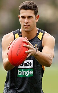 AFL 2016 Training - Richmond 281116 MELBOURNE, AUSTRALIA - NOVEMBER 28: New draftee Jack Graham of the Tigers in action during the Richmond Tigers training session at Punt Road Oval in Melbourne, Australia on November 28, 2016. (Photo by Adam Trafford/AFL Media)